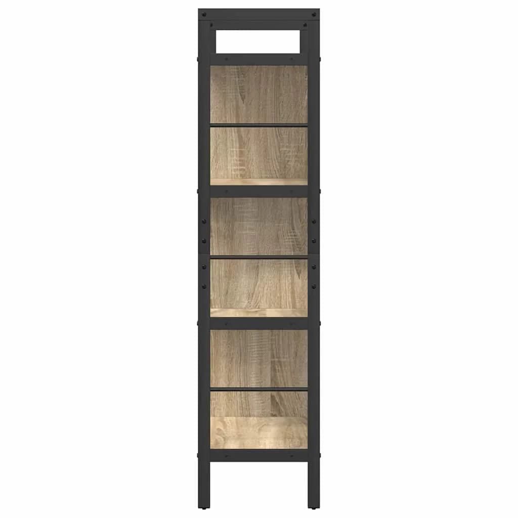 Knjižna polica 7 nivojev 75 x 30 x 123,5 cm Inženirski les - slika 6