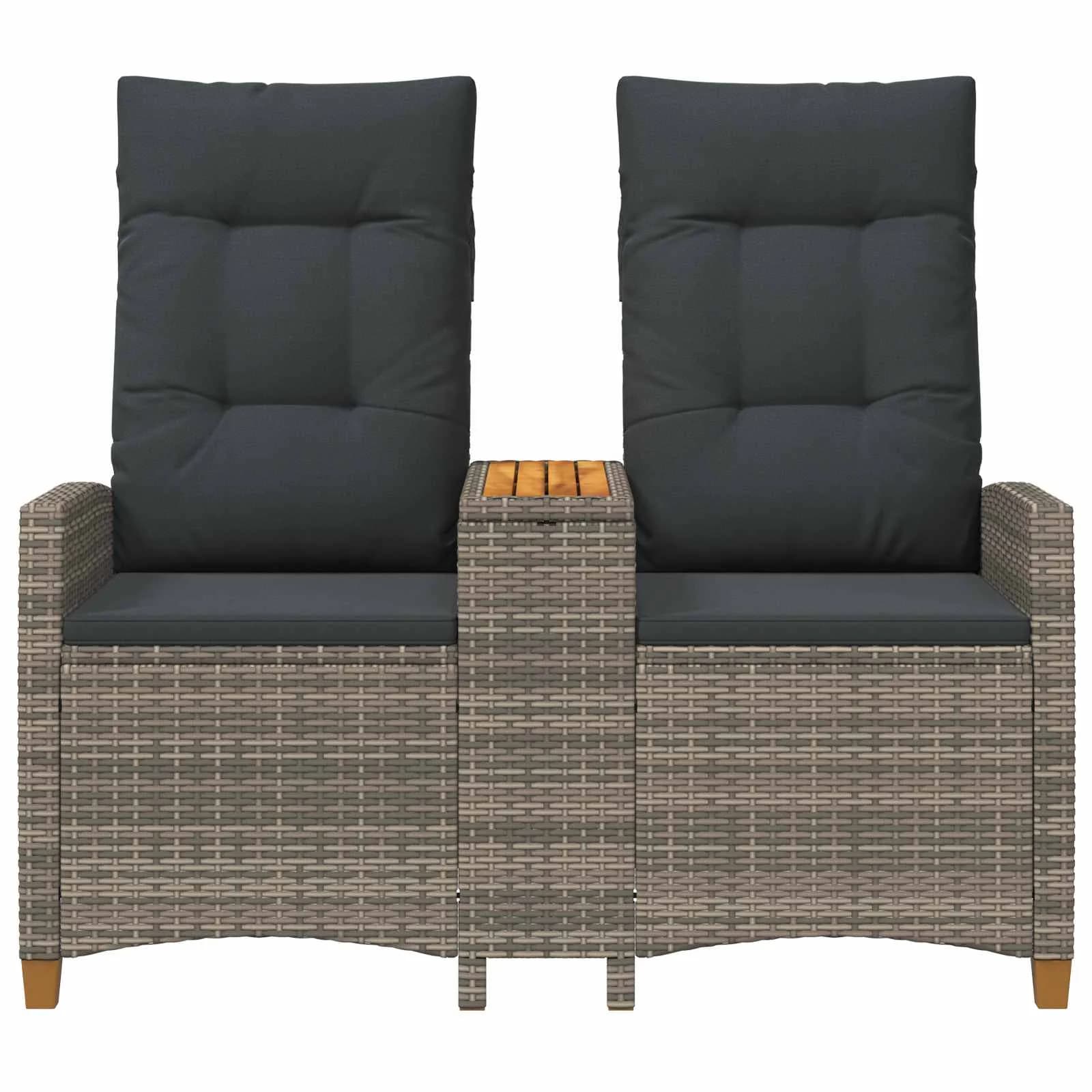 Zložljiva klop s tabelo Siva in temno siva 126 x 65 x 112 cm - slika 4