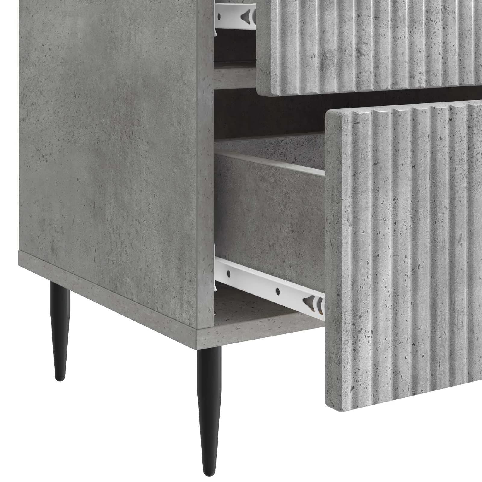 Nočna omarica 2 kos Betonsko siva 43 x 34,5 x 47,5 cm - slika 11