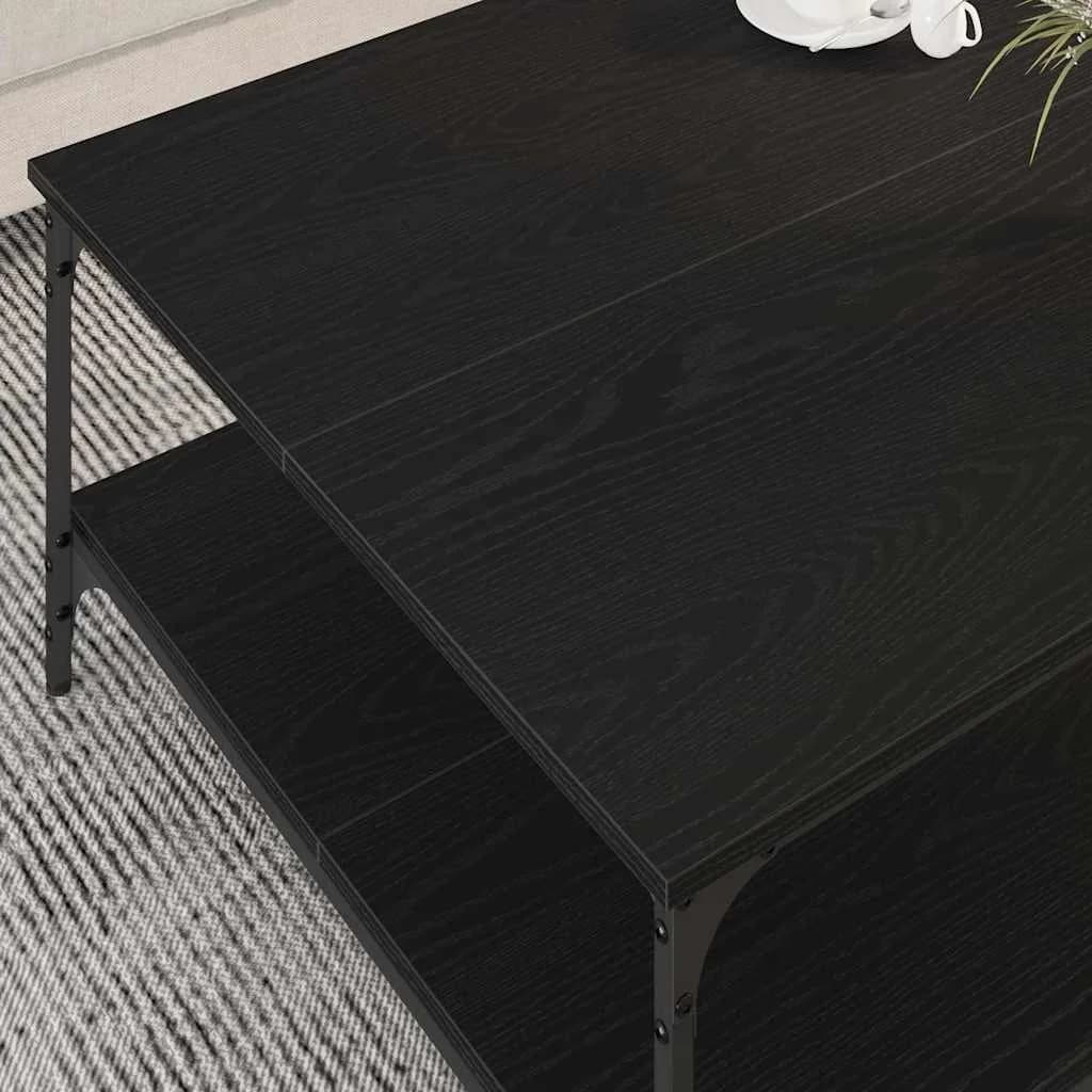 Klubska miza Črni hrast 80 x 80 x 40 cm Inženirski les - slika 4