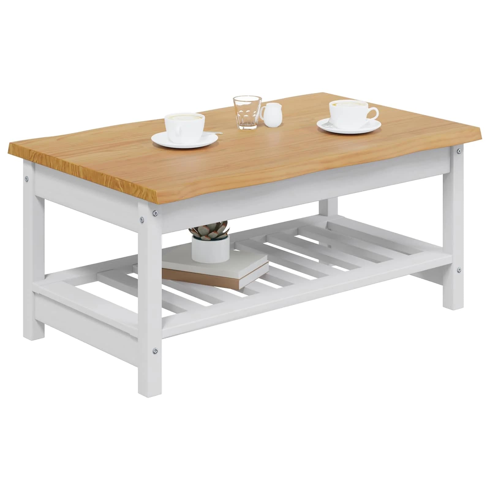 Klubska miza EKAI Bela 100 x 60 x 45,5 cm Trdna borovina - slika 3