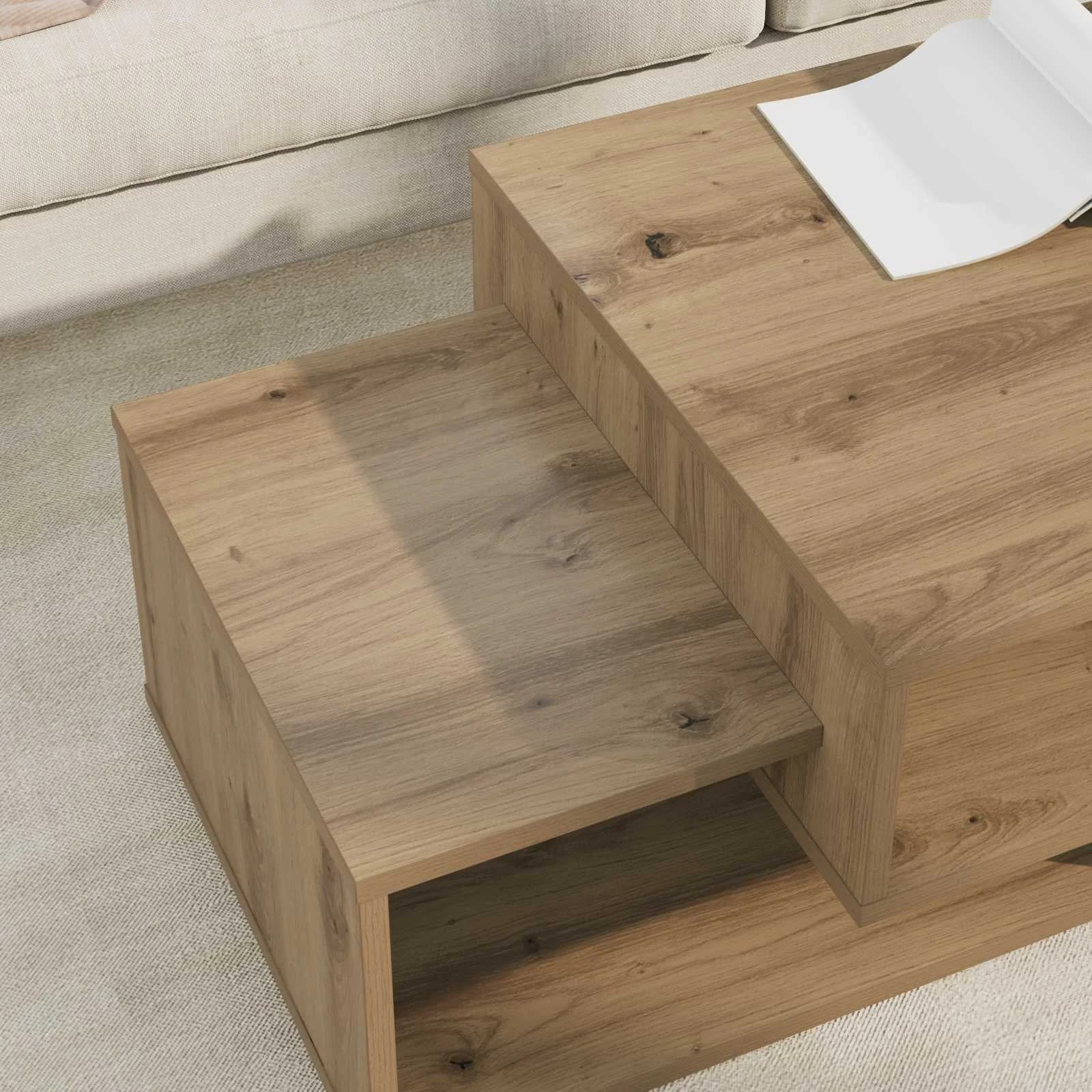 Klubska miza Umetni hrast 105 x 50 x 32,5 cm Inženirski les - slika 4