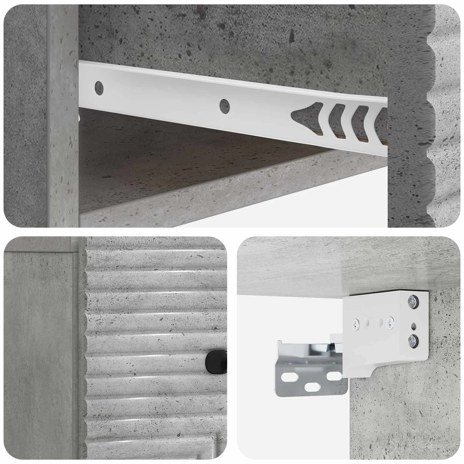 Stenski nočni omarici 2 kos Betonsko siva 34,5 x 33 x 20 cm - slika 10