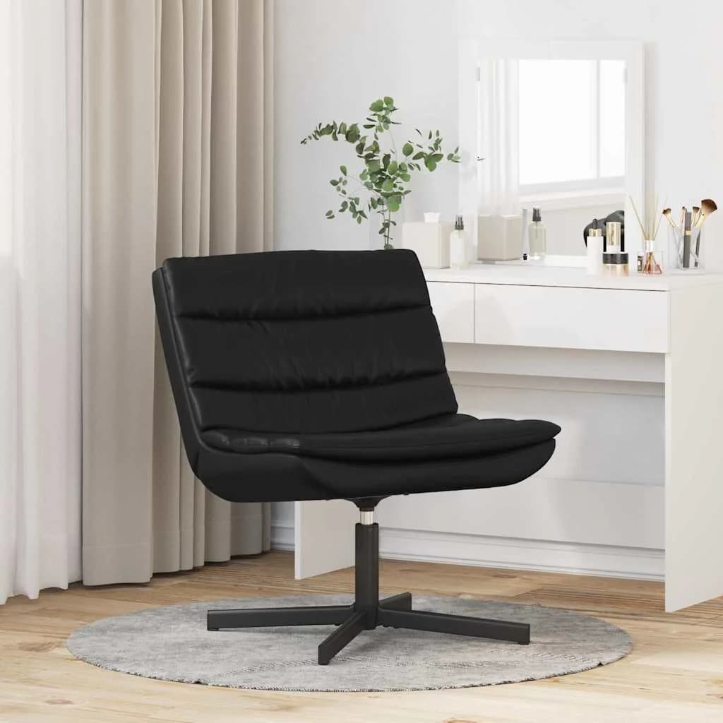Vrtljiv stol Črna 63 x 75 x 76 cm Umetno usnje - slika 3