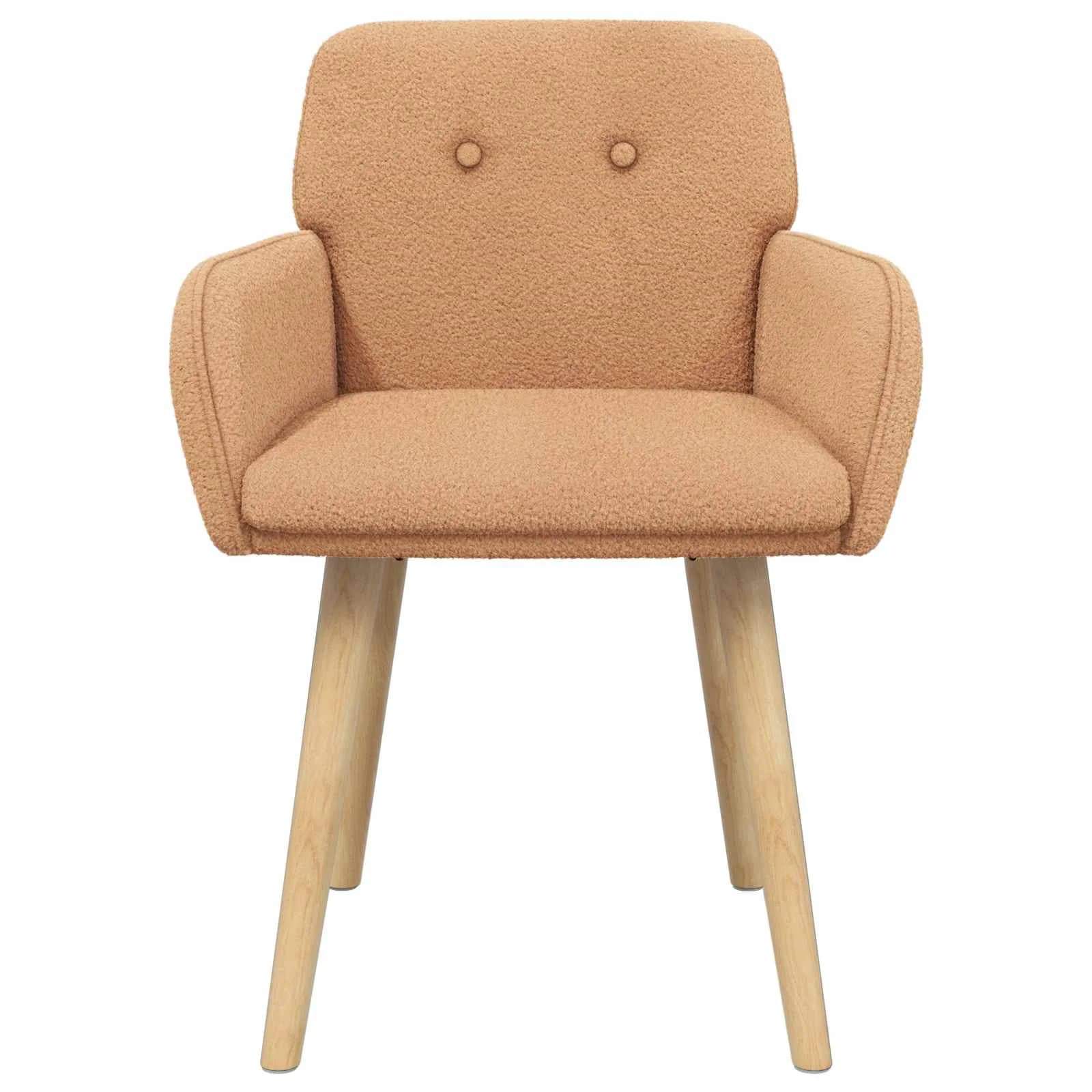 Jedilni stoli 2 kos Bouclé Bež 59 x 57 x 85 cm - slika 3