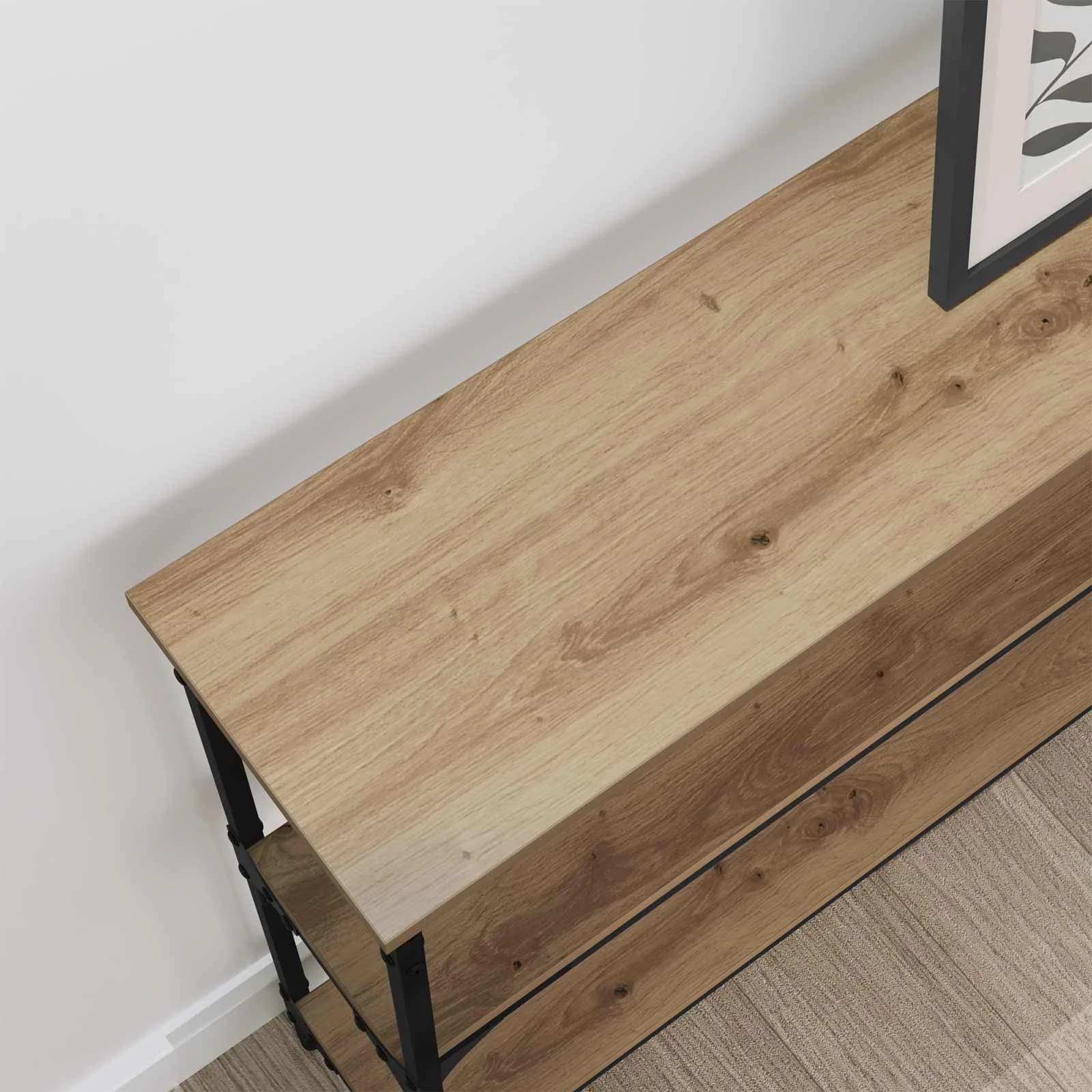 Konzolna miza Umetni hrast 100 x 22,5 x 75 cm Inženirski les - slika 4