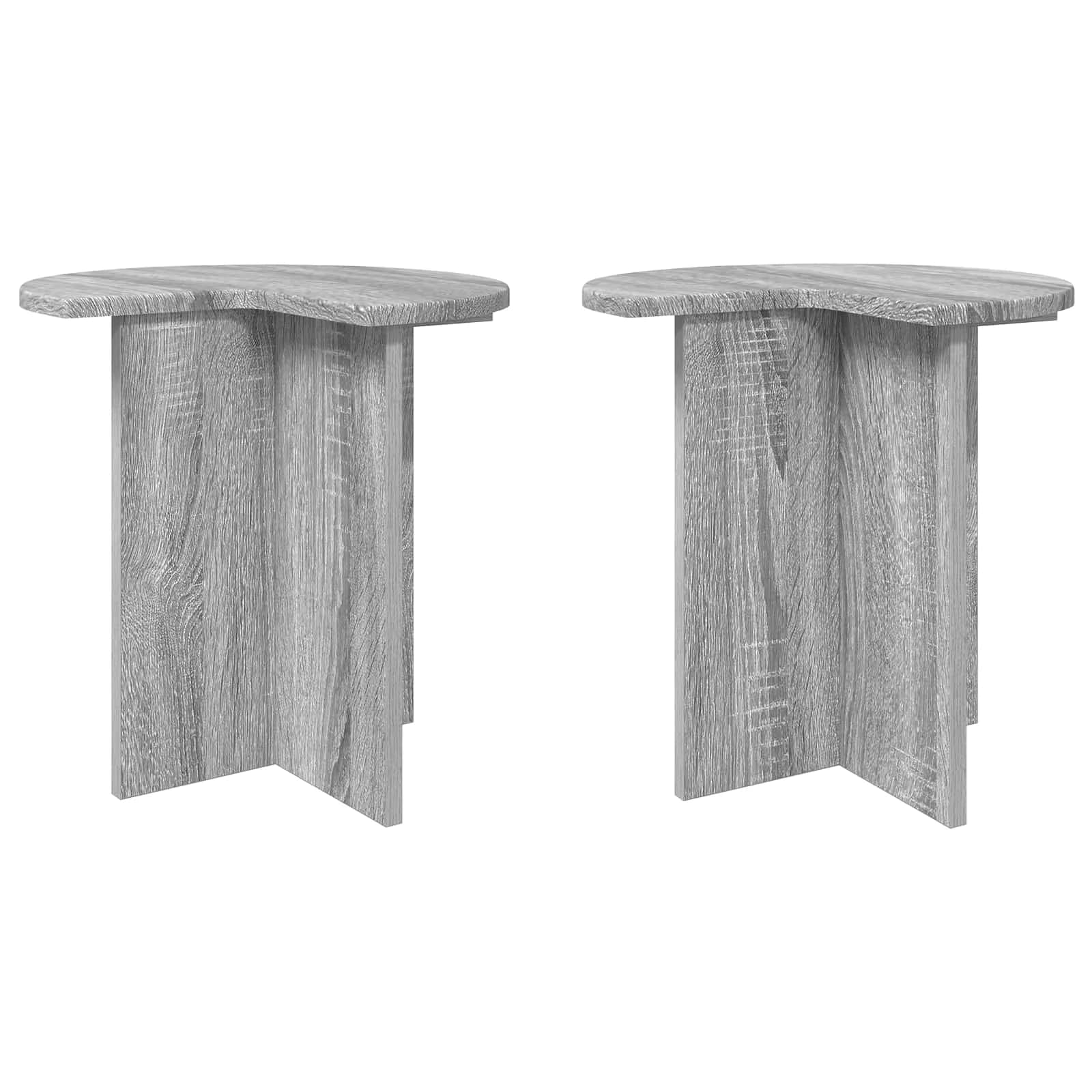 Stranska miza 2 kos Siva Sonoma Ø 39 x 38 cm Inženirski les - slika 2