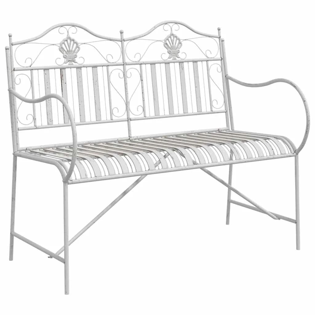 Vrtna klop Antik bela 103,5 x 59 x 89 cm Jeklo - slika 2