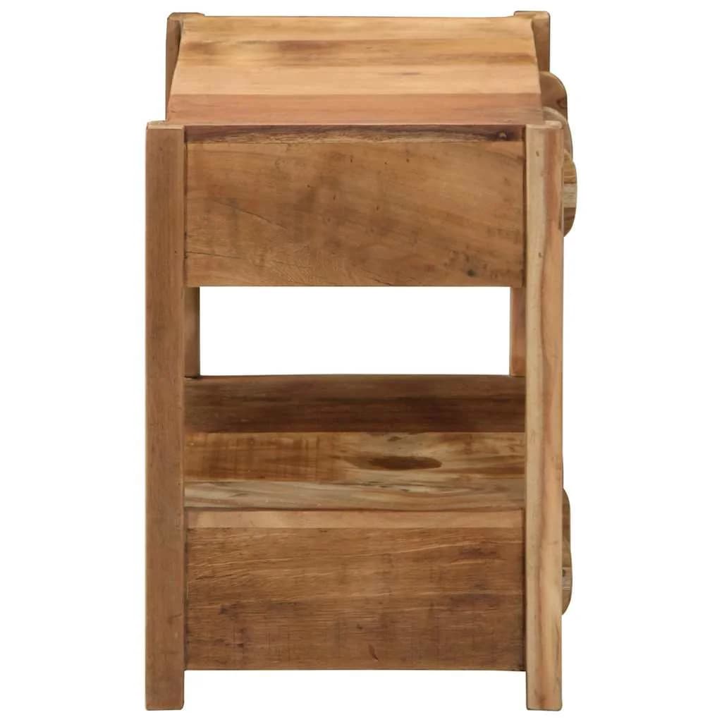 Stranska miza Rjava 43 x 32 x 46 cm Trdna obnovljena les - slika 4