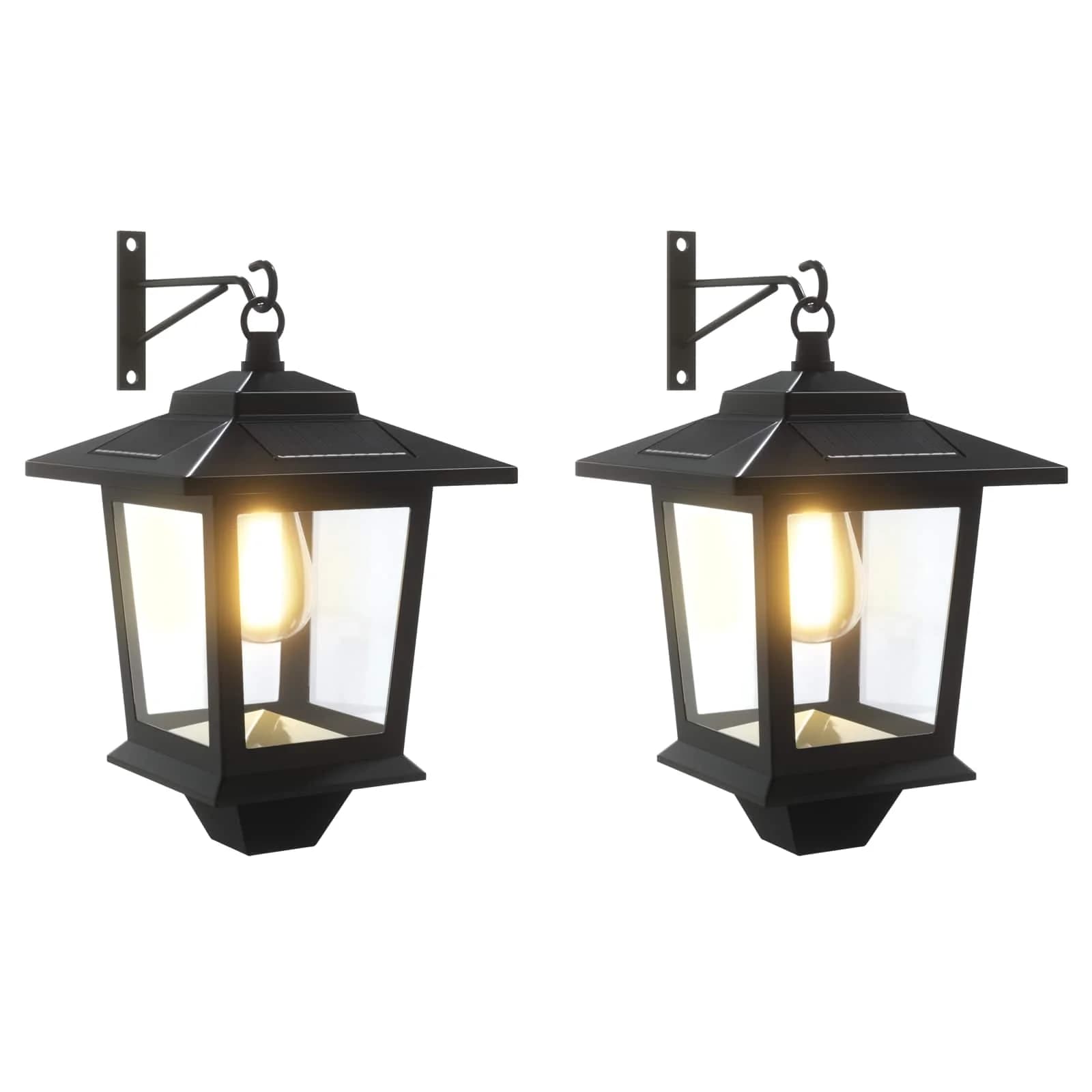 Stenska Svetilka with LED Bulb 2 kos Črna 19 x 14 x 25 cm - slika 2