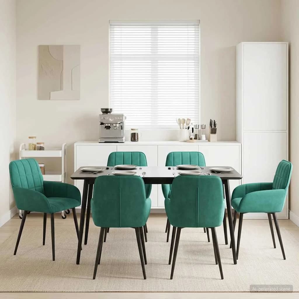 Jedilni stoli 6 kos Žamet Turkizna 57 x 50 x 85 cm