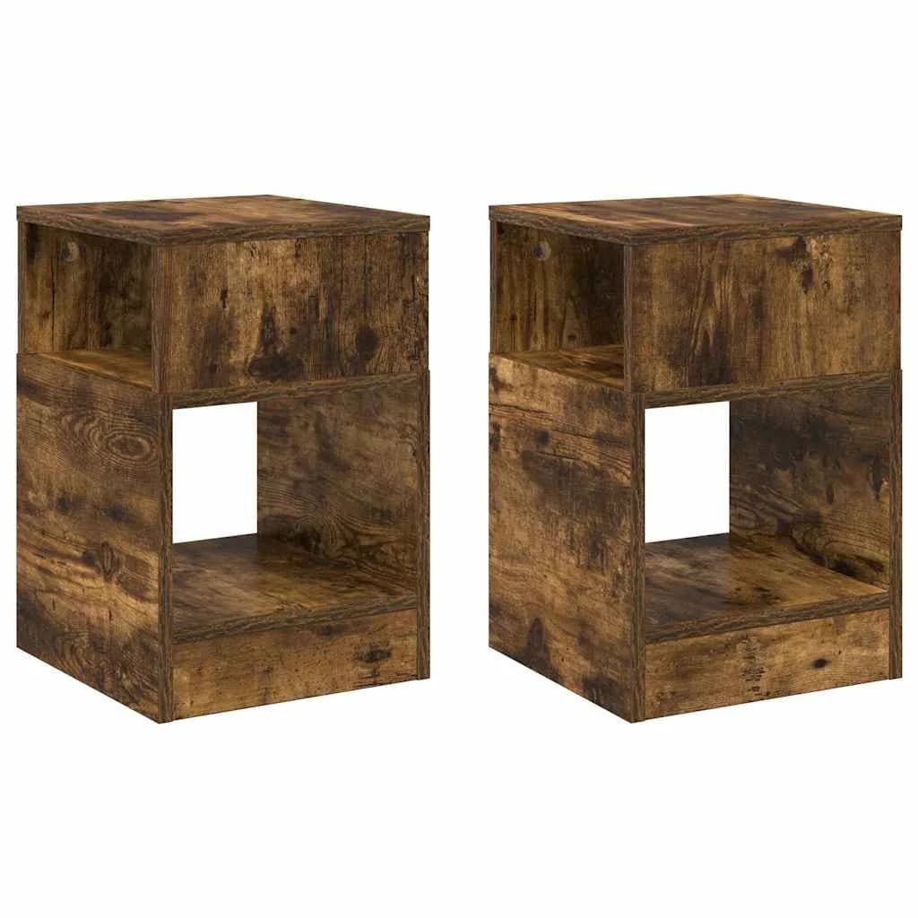 Stranska miza 2 kos Dimljeni oreh 30,5 x 30 x 45 cm - slika 2