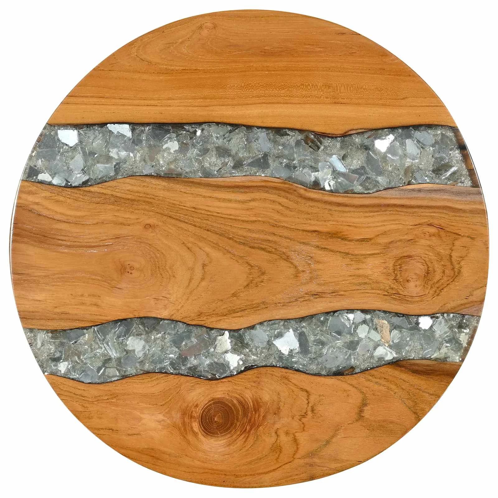 Klubska miza Rjava 40 x 40 x 45 cm Trden tikov les - slika 4