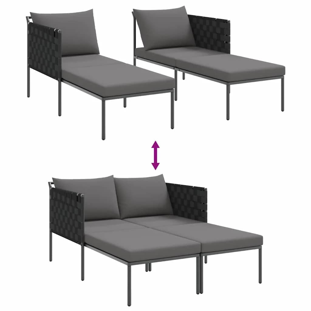 Ležalnik Antracit 153 x 115 x 69.5 cm Prašno lakirano jeklo - slika 10