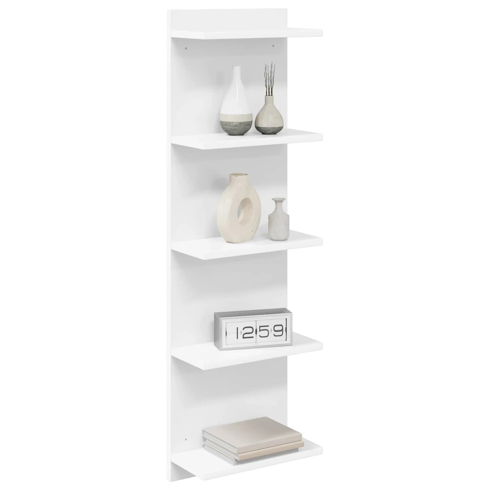 Stenska polica Bela 30 x 15 x 100 cm Inženirski les - slika 3