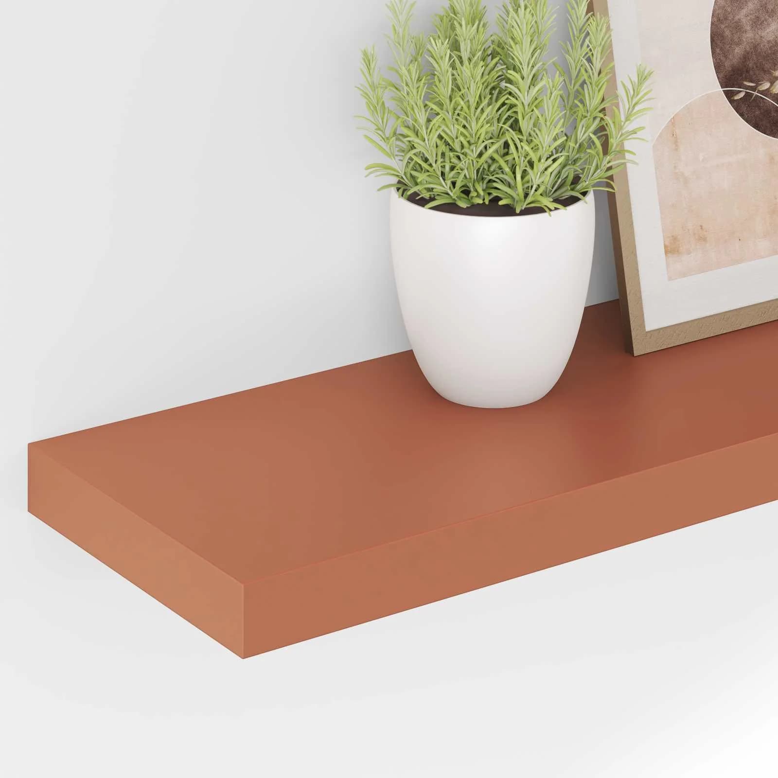 Stenska polica Montaža za steno 2 kos Rdeča 120 x 23,5 x 3,8 cm - slika 5