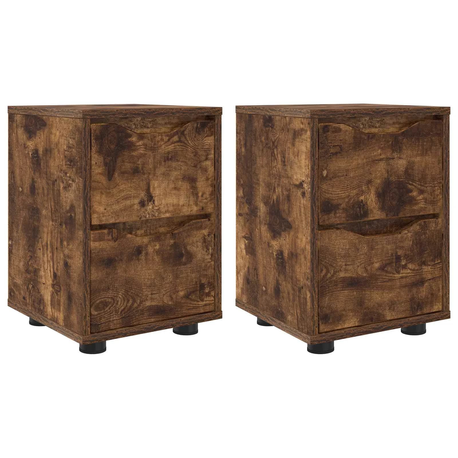 Posteljne mize 2 kos Dimljeni oreh 30,5 x 30 x 43 cm - slika 2