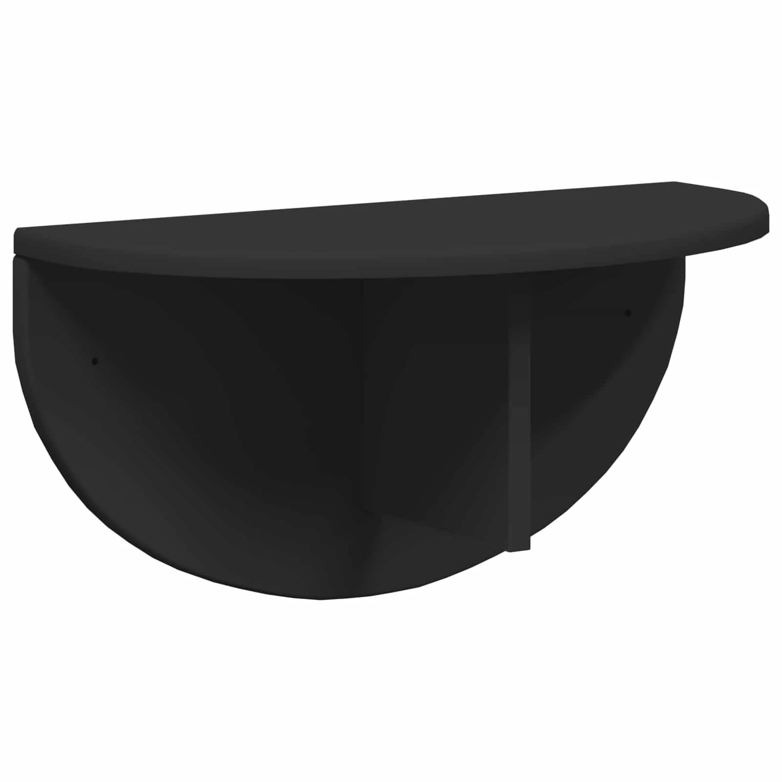 Stenska polica Montaža za steno Črna 48 x 24 x 24 cm - slika 2