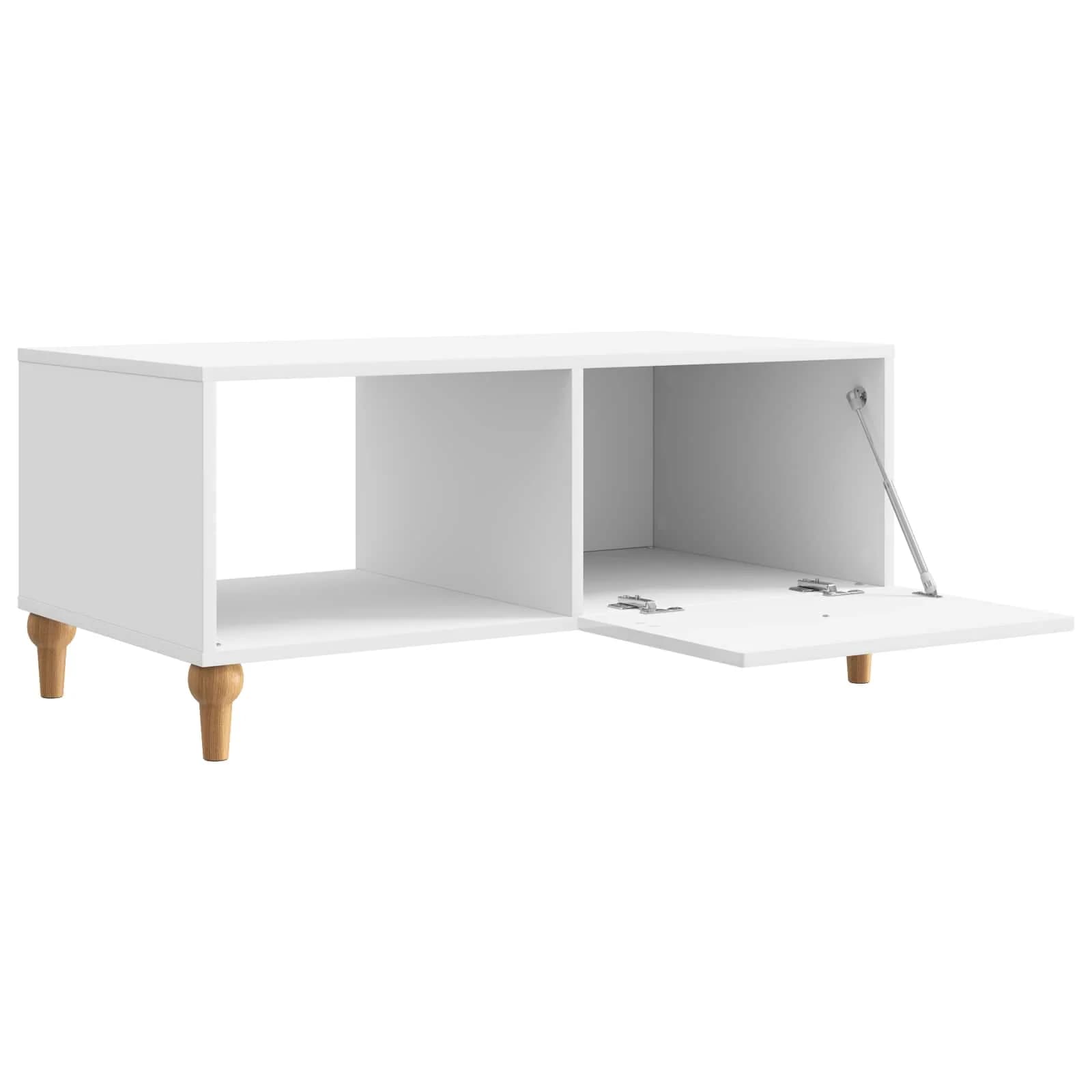Klubska miza Bela visok sijaj 90 x 50 x 40 cm Inženirski les - slika 4