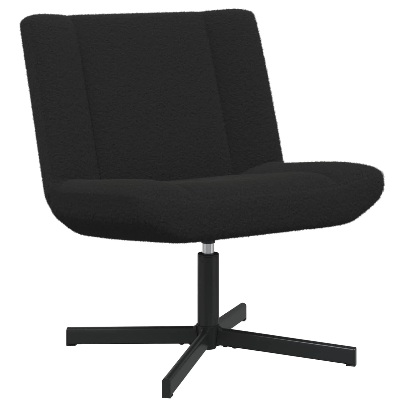 Vrtljiv stol Črna 63 x 75 x 76 cm Ovčja koža