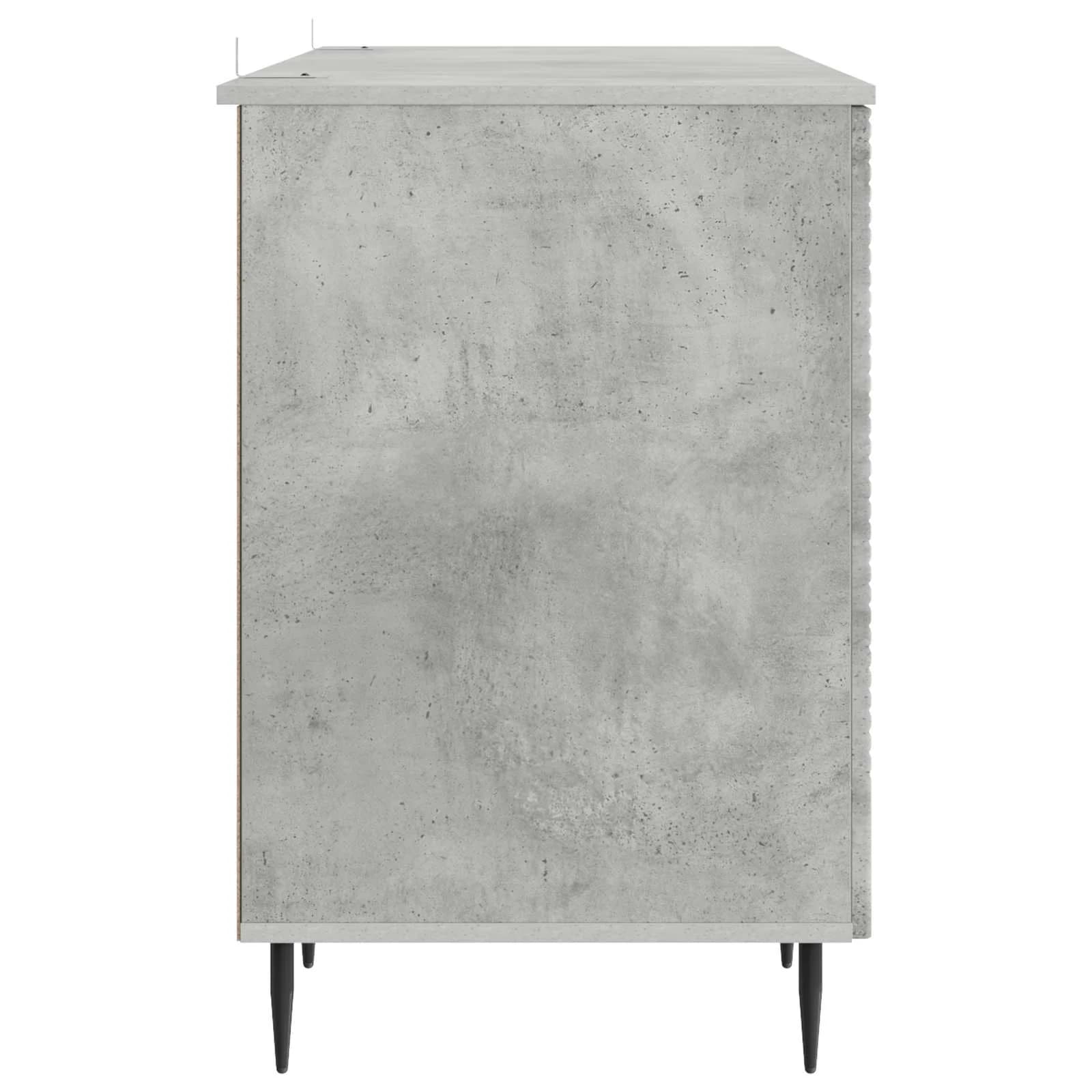Miza s polico Betonsko siva 142,5 x 50 x 75 cm Inženirski les - slika 6