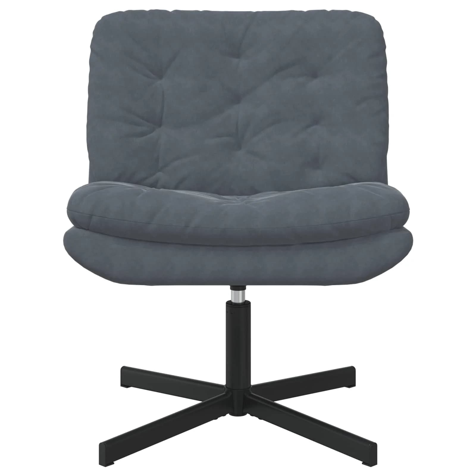 Vrtilna sproščujoča stol Temno siva 63 x 75 x 76 cm Žamet - slika 2