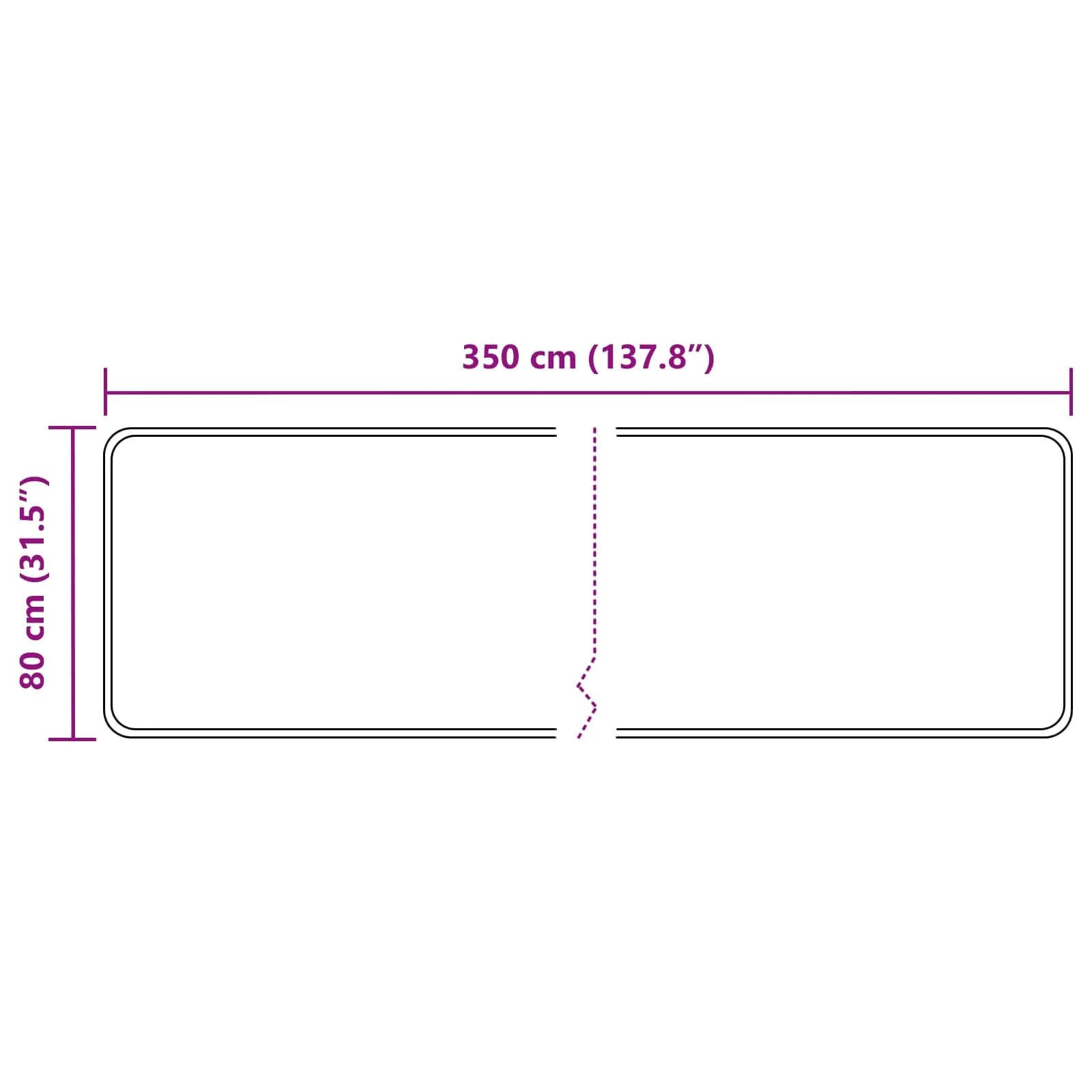 Preproga runner MARSA Črna 80 x 350 cm Poliester in PVC - slika 7