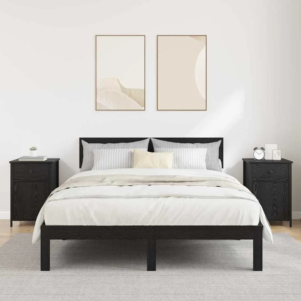 Nočna omarica 2 kos Črna Orehovina 40 x 42 x 60 cm - slika 4