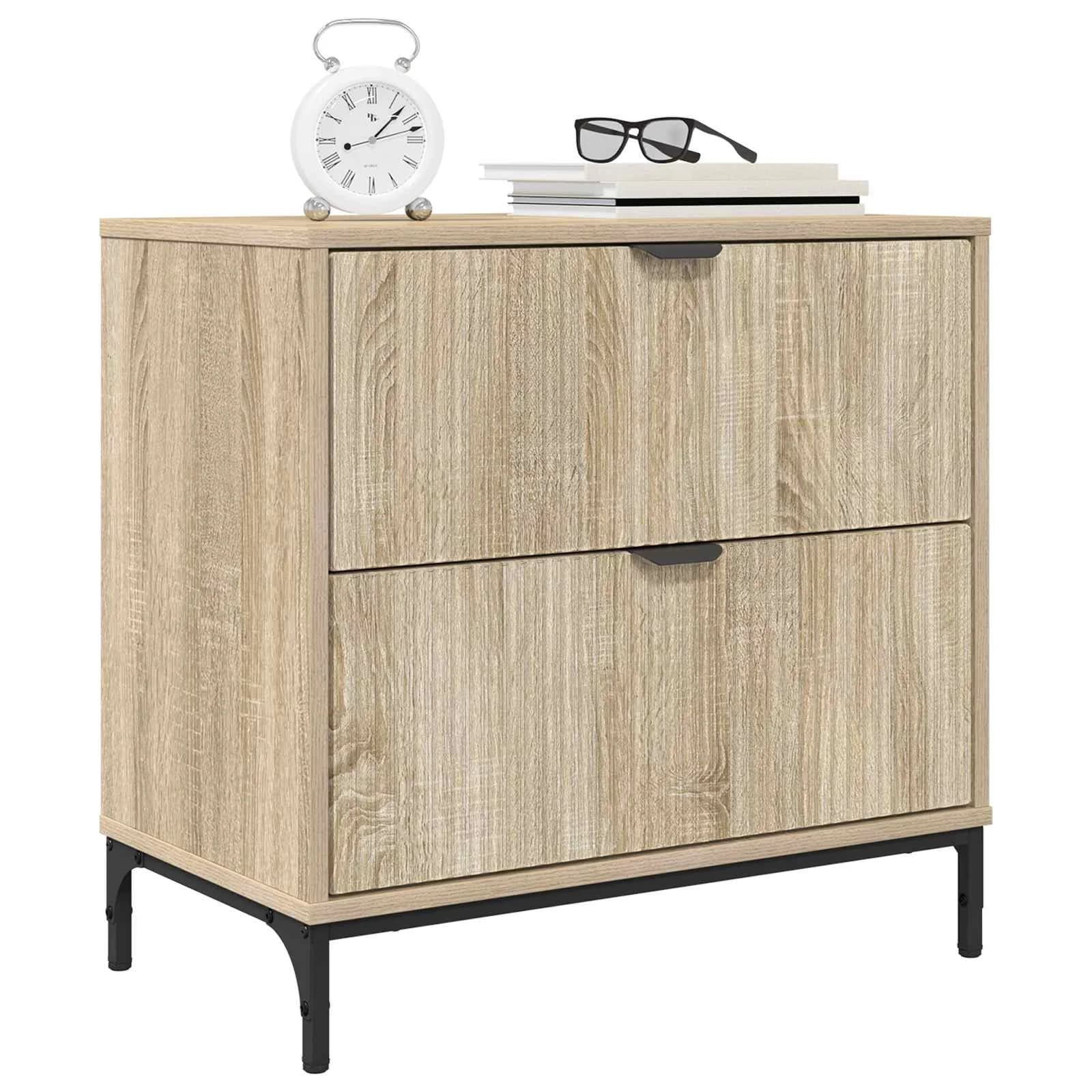 Nočna omarica sonoma hrast 63.5 x 36 x 61 cm Inženirski les - slika 3