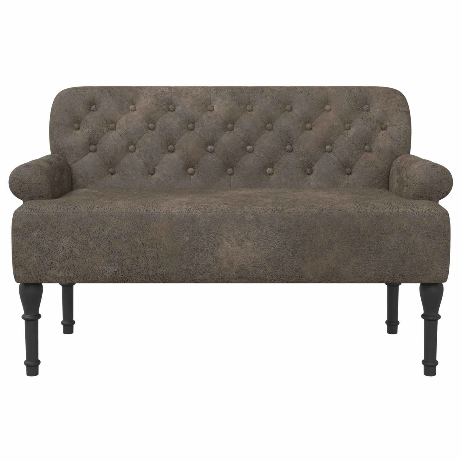 Dvojnica s gumbi Temno siva 120 x 65 x 78 cm Umetno nubuk usnje - slika 3