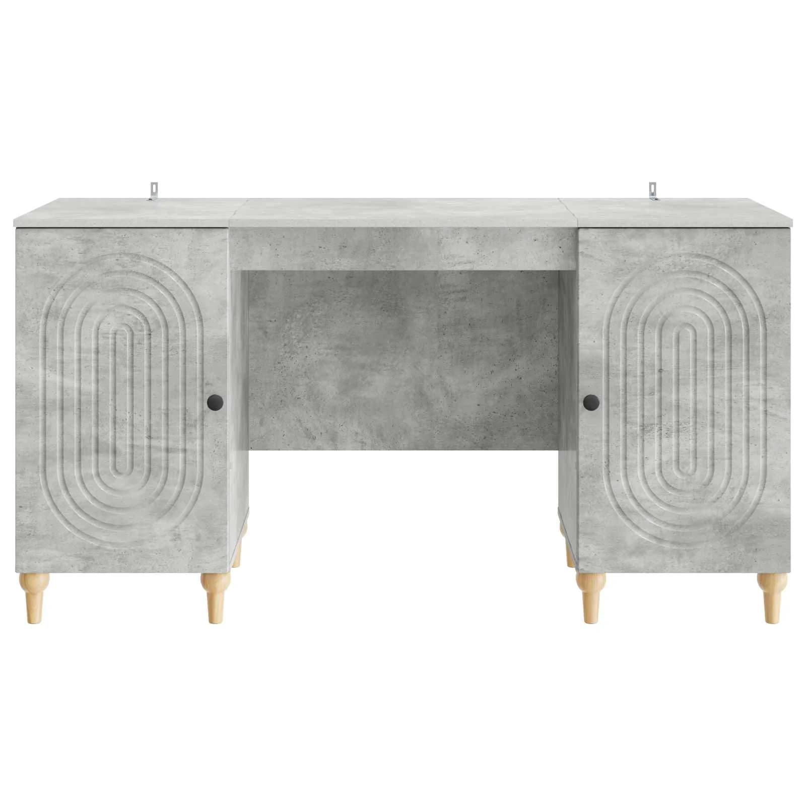Miza s polico Betonsko siva 142,5 x 50 x 75 cm Inženirski les - slika 5