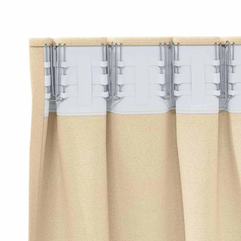 Zavese za zatemnitev z obroči 2 kos krema 245 x 140 cm - slika 5