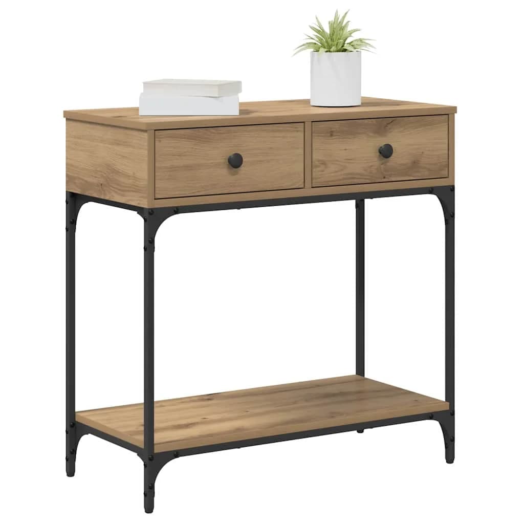 Konzolna miza artisan hrast 75 x 34,5 x 75 cm Inženirski les - slika 3