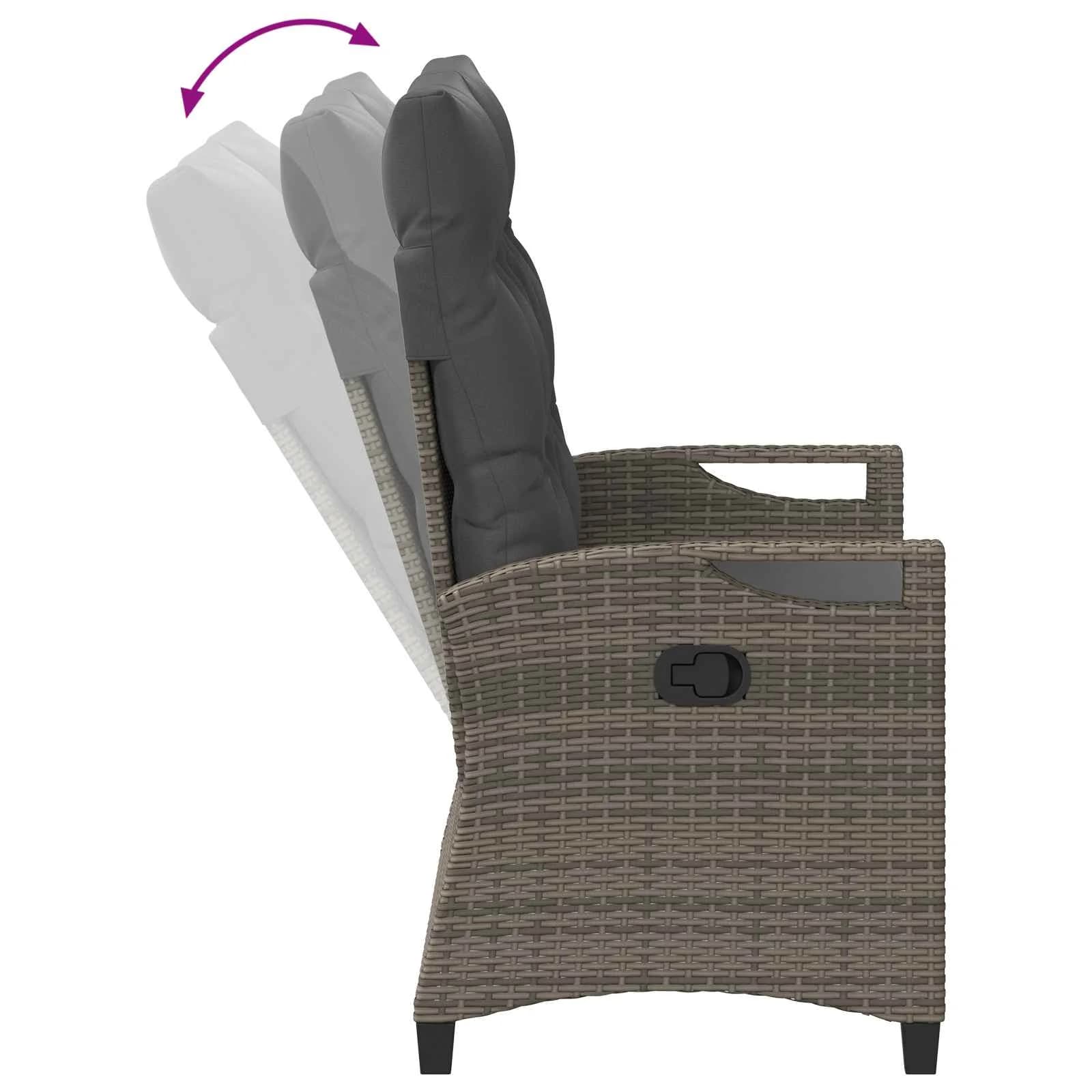 Vrtna klop z blazino Siva in temno siva 105 x 60 x 112 cm - slika 9