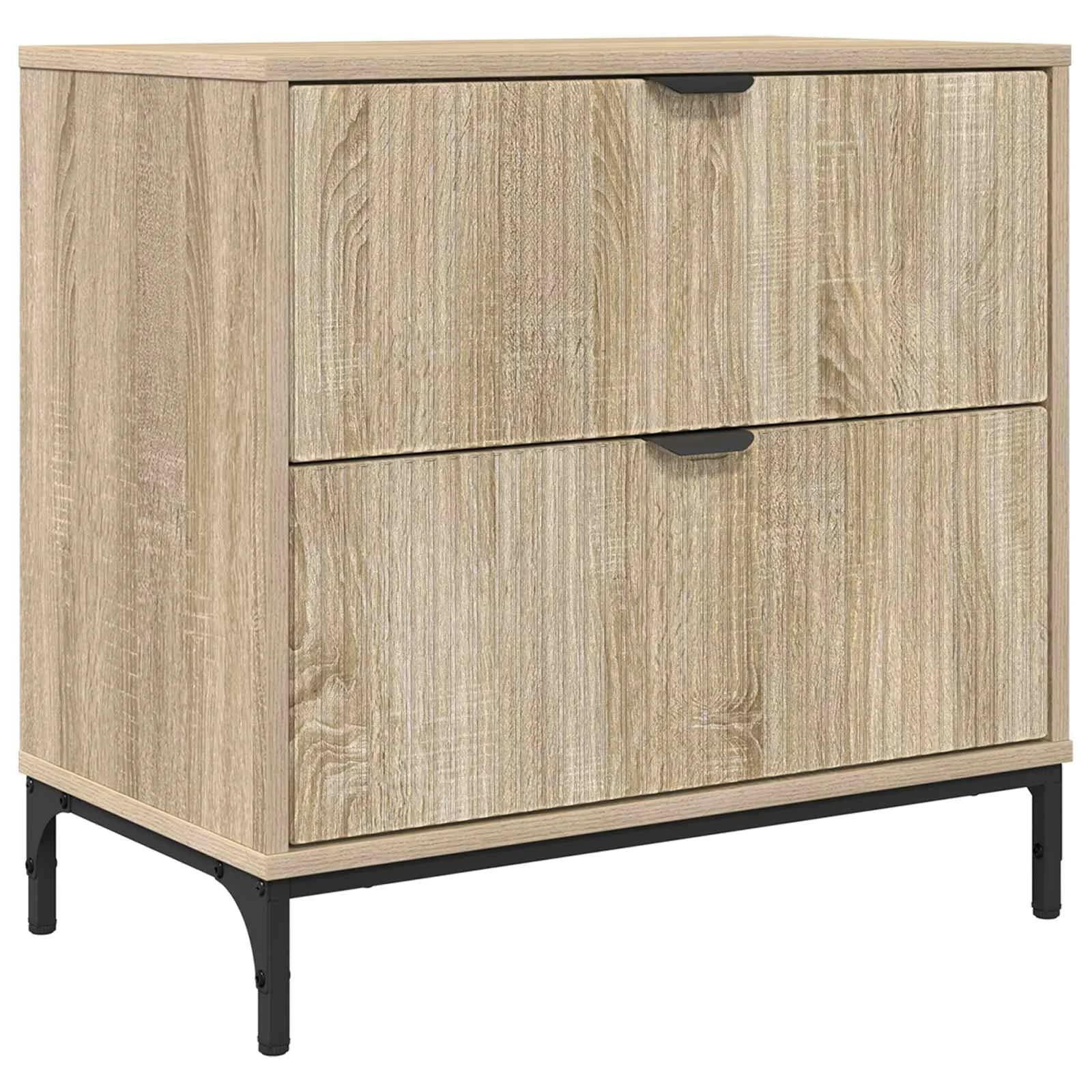 Nočna omarica sonoma hrast 63.5 x 36 x 61 cm Inženirski les - slika 2