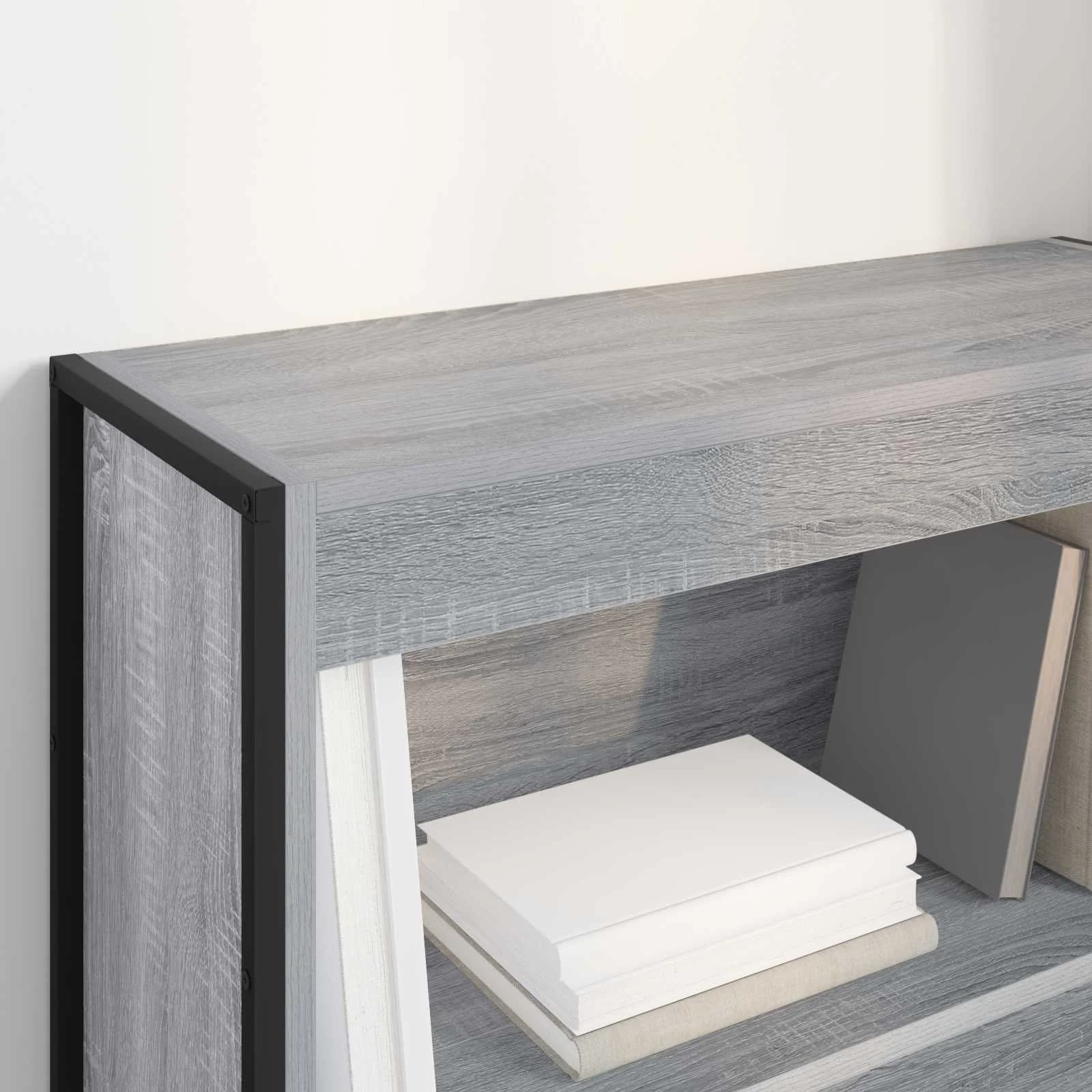 Knjigovni omar 80 x 30 x 86,5 cm Inženirski les Siva Sonoma - slika 4