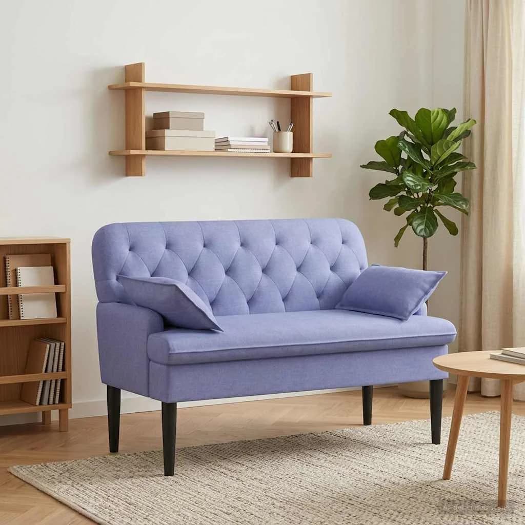 Dvojnica s gumbi Jeans modra 111 x 68 x 80 cm Blago