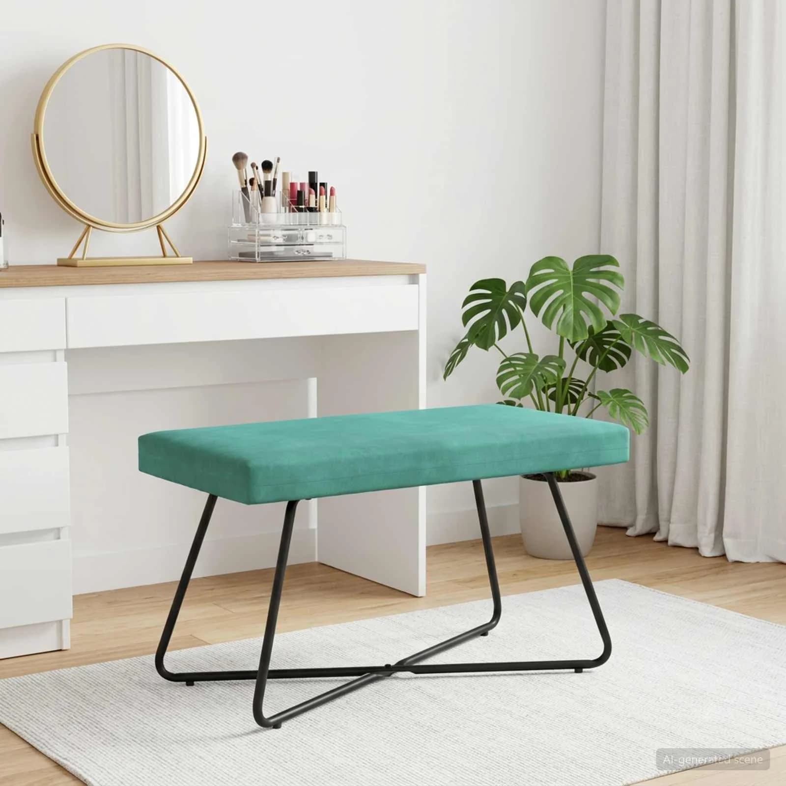 klop Turkizna 80 x 40 x 45 cm Žamet - slika 4