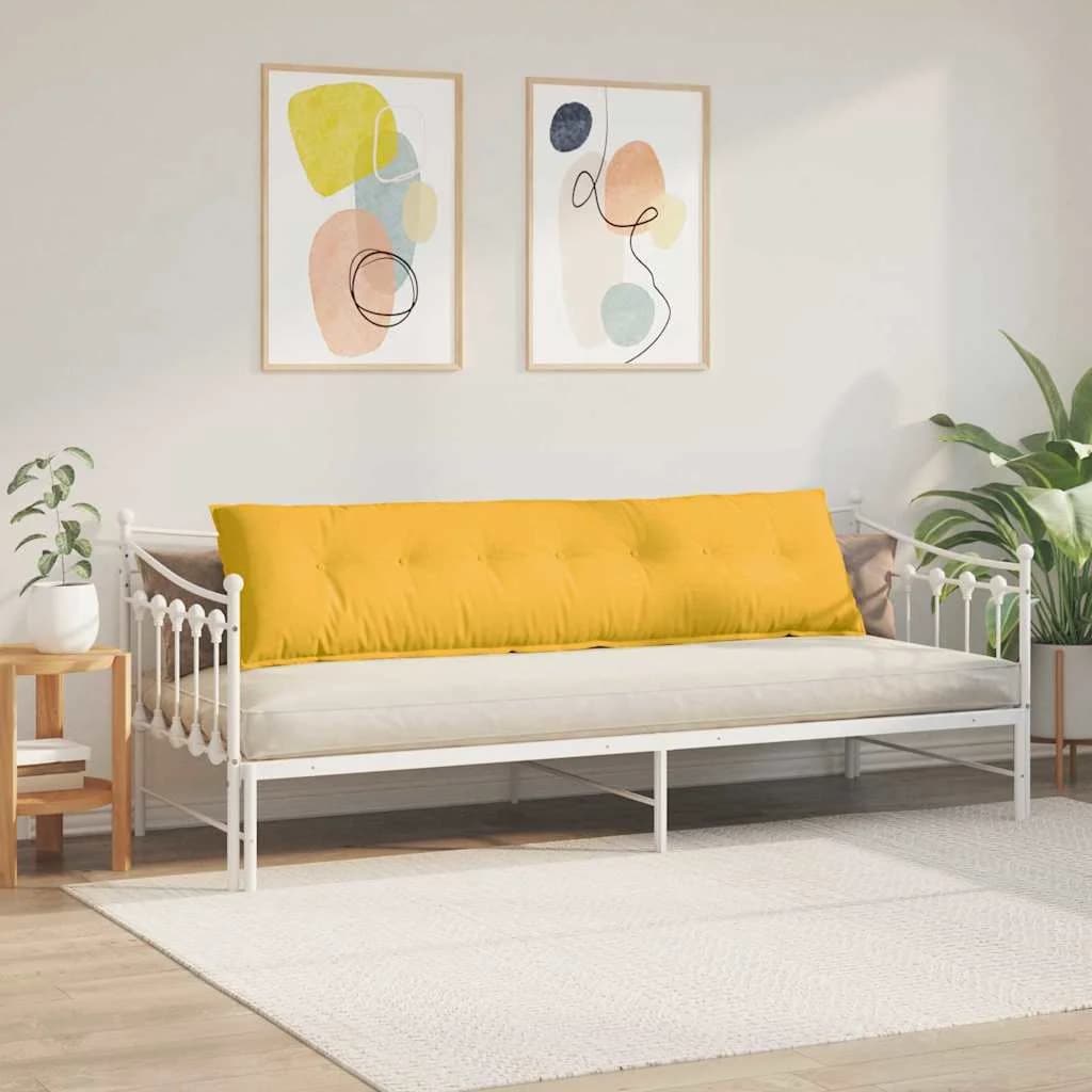 Poglavni vzglavnik Svetlo rumena 200 x 50 cm Žametna tkanina - slika 4