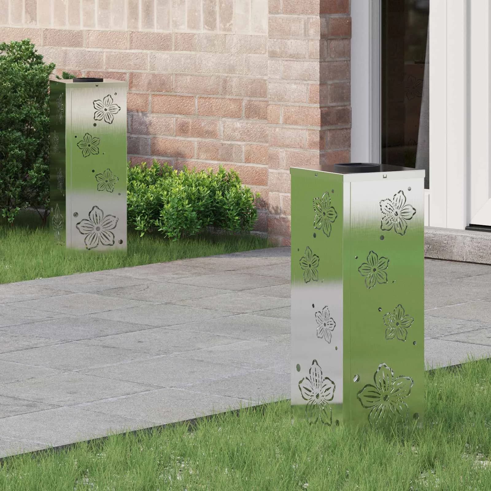 Solarno LED svetilo za pot 2 kos Toplo bela 18 x 18 x 50 cm