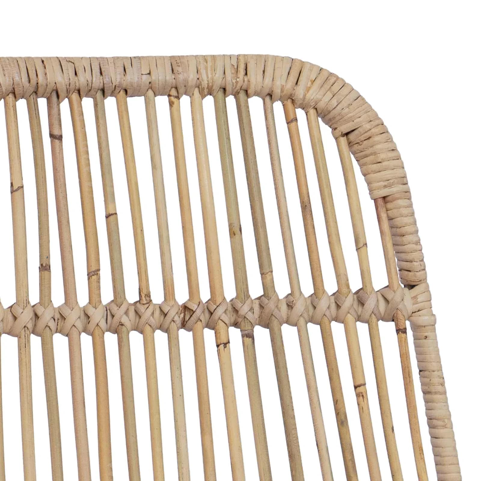 Barski stol 2 kos Naravna 44 x 55 x 109 cm Rattan in jeklo - slika 8