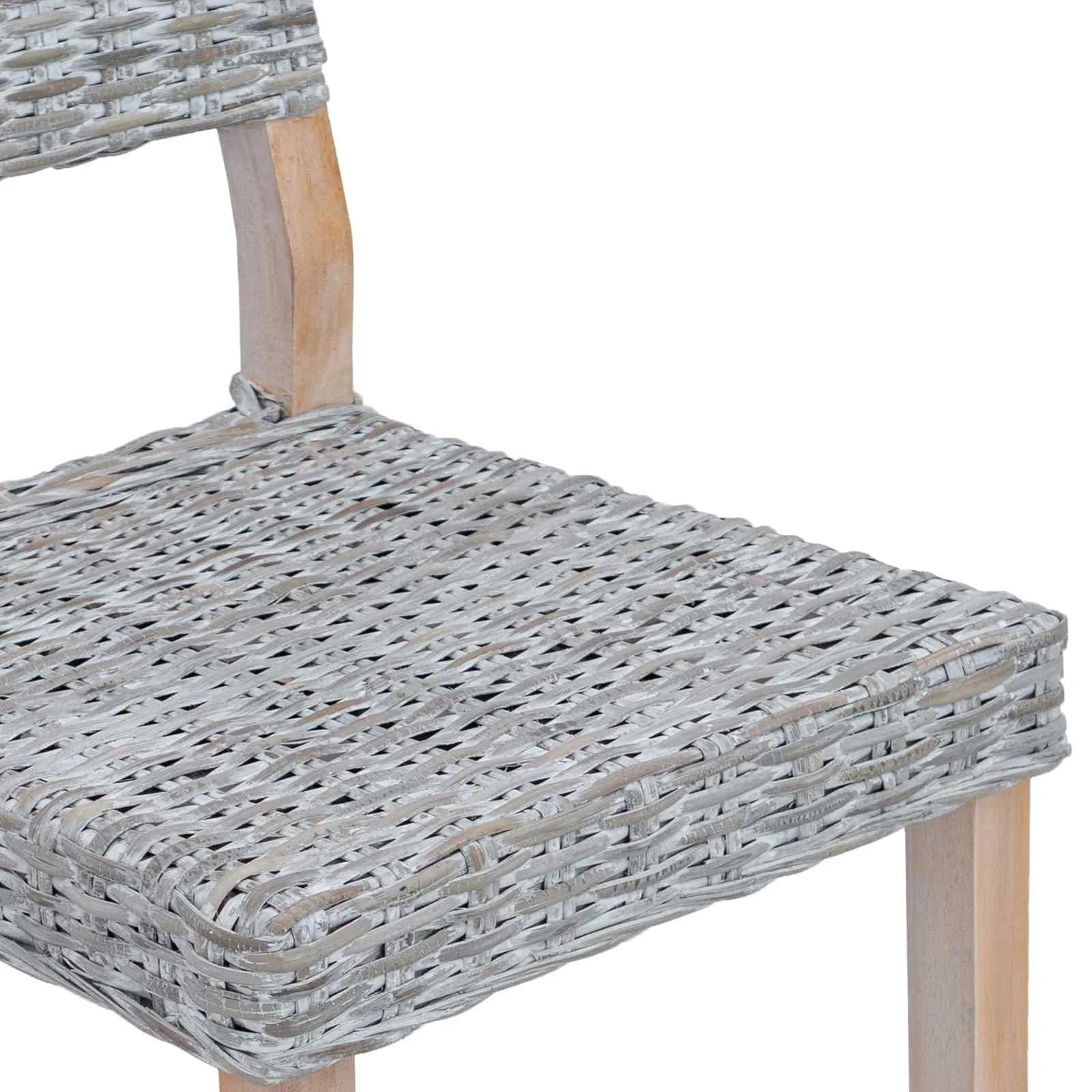 Jedilni stol 2 kos Kubu rattan Bela pranja 46 x 55 x 84 cm - slika 9