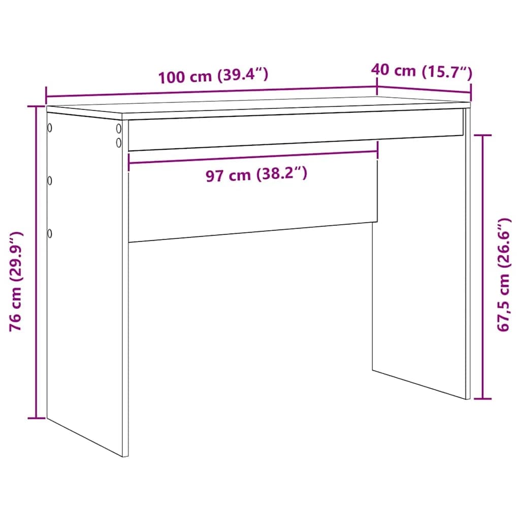 Miza Umetni hrast 100 x 40 x 76 cm - slika 10