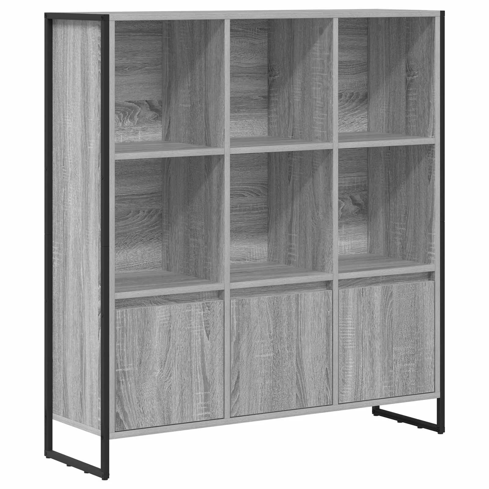 Knjigovni omar 99,5 x 30 x 108 cm Inženirski les Siva Sonoma - slika 2