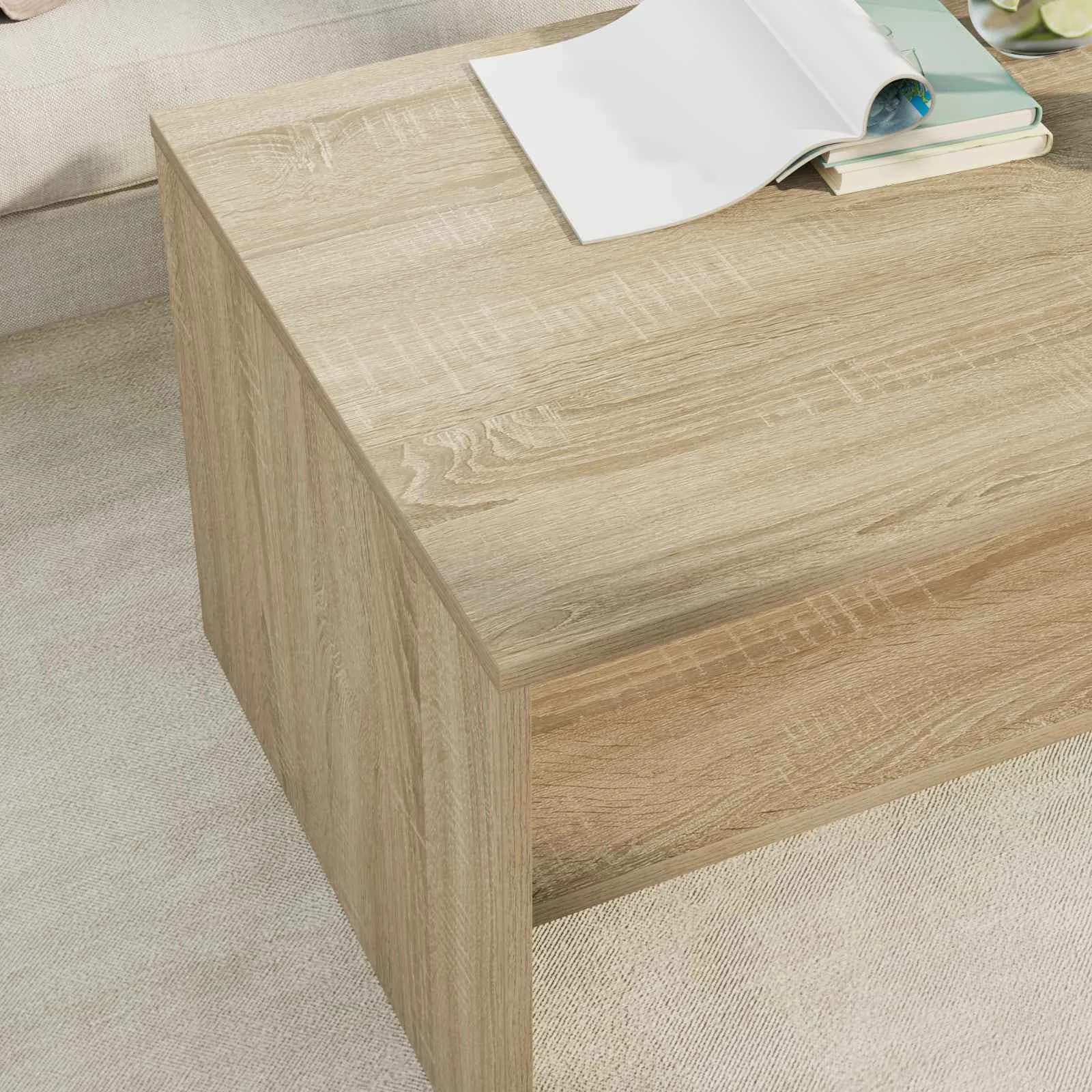 Klubska miza Sonoma hrast 80 x 50 x 40 cm Inženirski les - slika 4