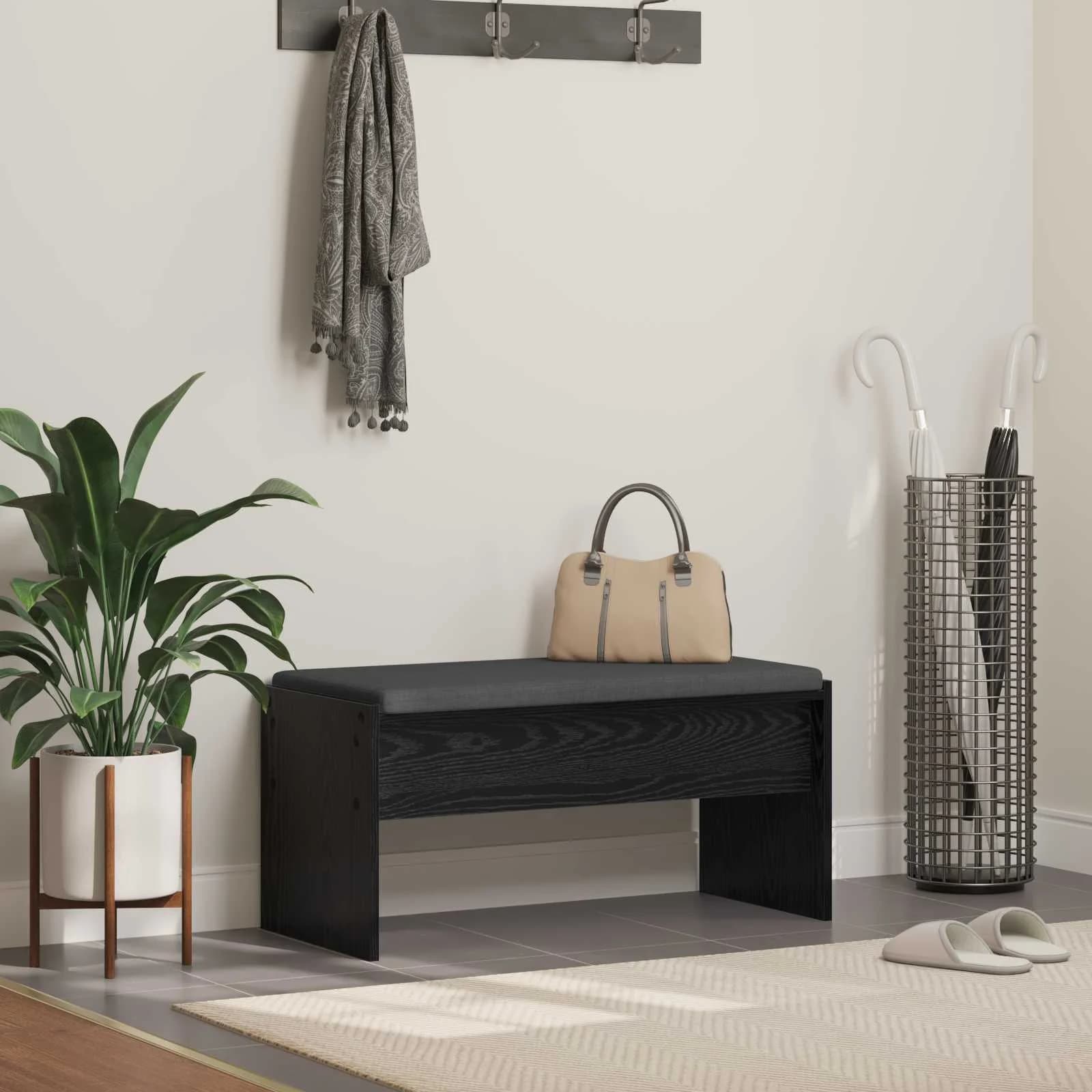 Haldna klop z blazino Črna Orehovina 83 x 38 x 40 cm