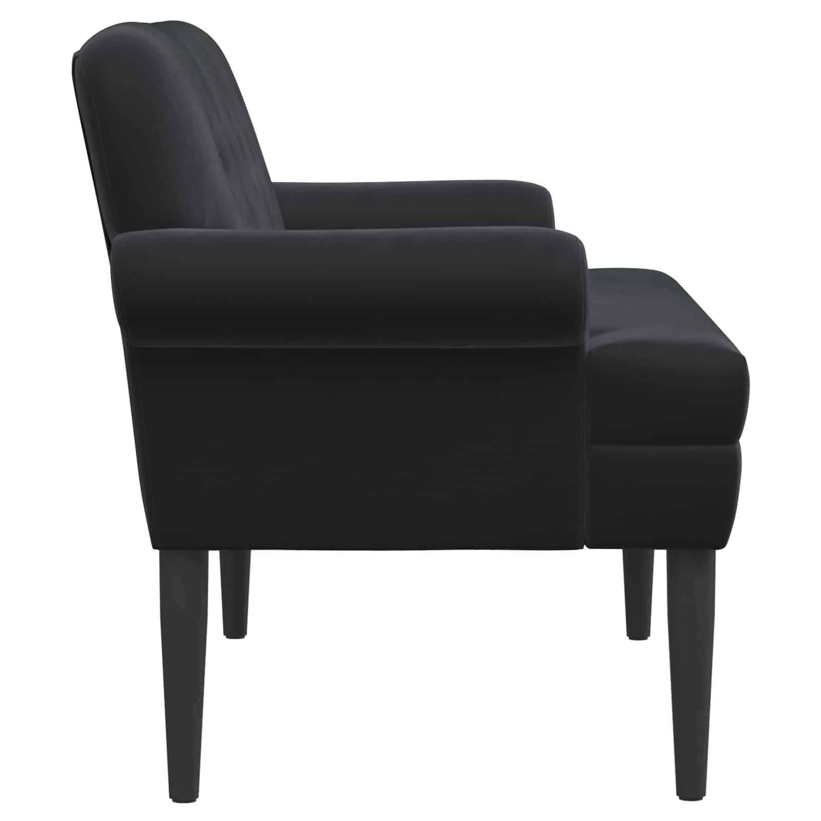 Dvojnica s gumbi Črna 120 x 66 x 78 cm Žamet - slika 4