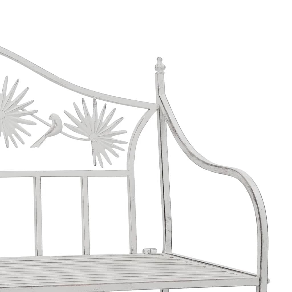 Vrtna klop Antik bela 104 x 52,5 x 89 cm Jeklo - slika 7