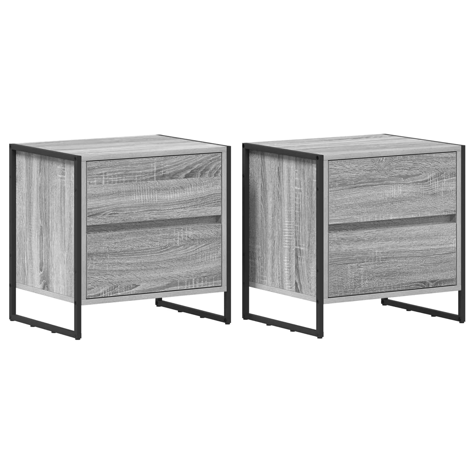 Nočna omarica 2 kos Siva Sonoma 50 x 39.5 x 50 cm - slika 2