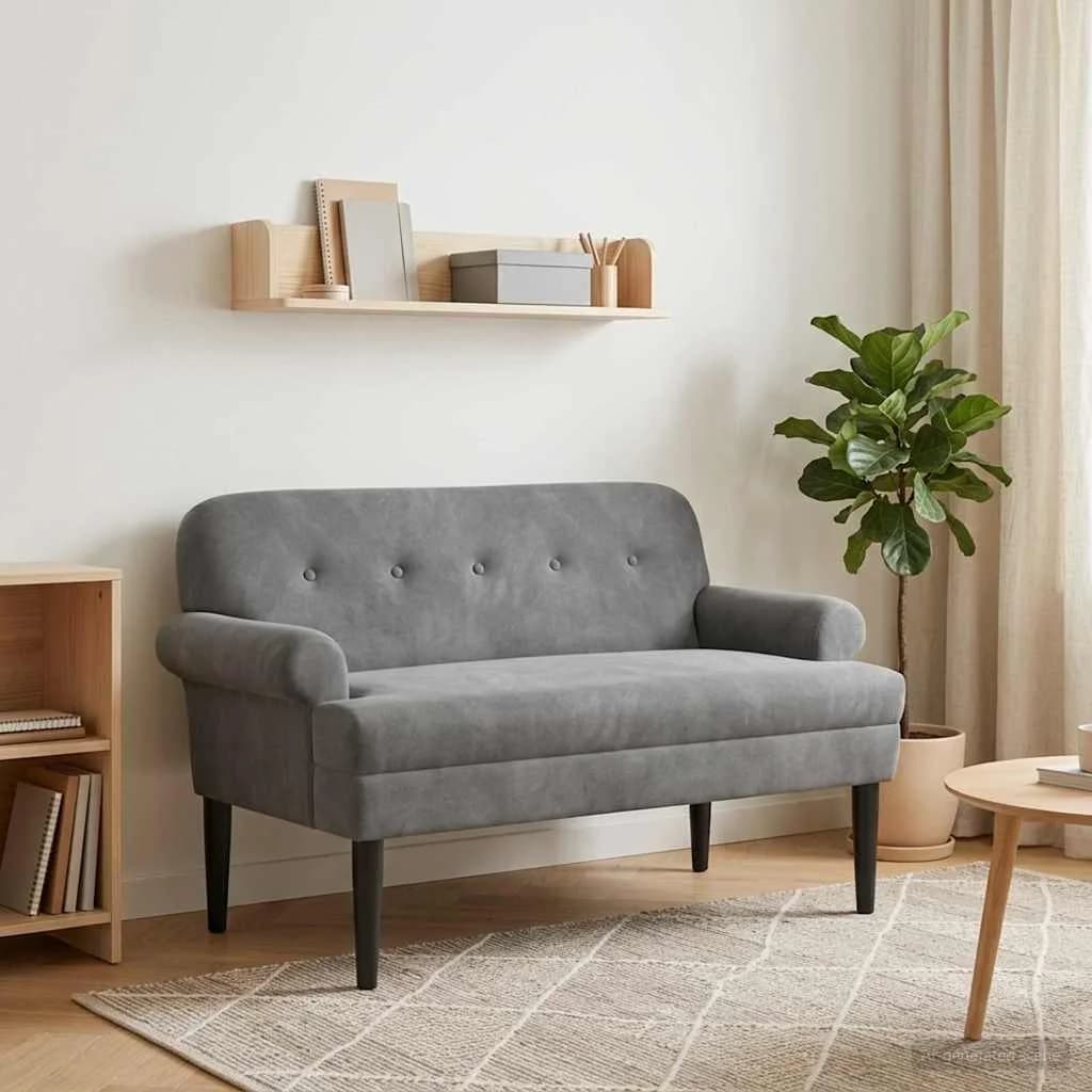 Dvojnica s gumbi Temno siva 120 x 66 x 78 cm Žamet